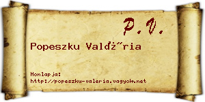 Popeszku Valéria névjegykártya