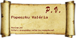 Popeszku Valéria névjegykártya